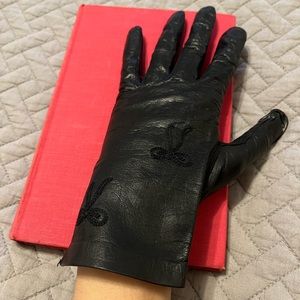 Black Bow tie Real Kid German Gloves